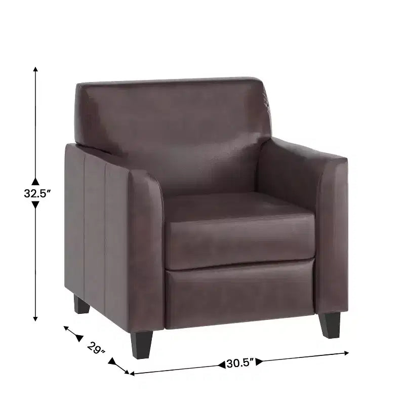 Chaise Flash Furniture HERCULES Diplomat Series en LeatherSoft avec cadre surpiqué à lignes épurées