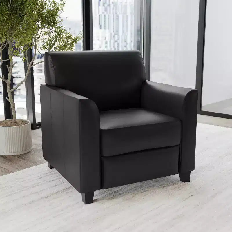 Chaise Flash Furniture HERCULES Diplomat Series en LeatherSoft avec cadre surpiqué à lignes épurées