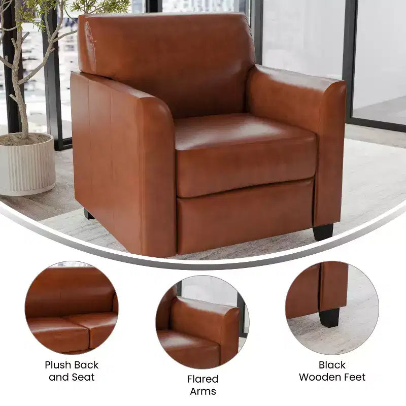 Chaise Flash Furniture HERCULES Diplomat Series en LeatherSoft avec cadre surpiqué à lignes épurées