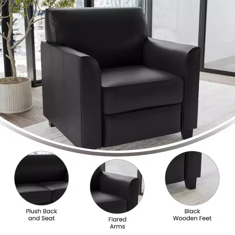 Chaise Flash Furniture HERCULES Diplomat Series en LeatherSoft avec cadre surpiqué à lignes épurées