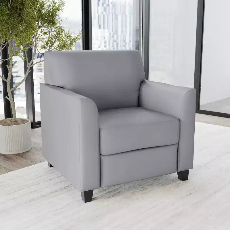 Chaise Flash Furniture HERCULES Diplomat Series en LeatherSoft avec cadre surpiqué à lignes épurées