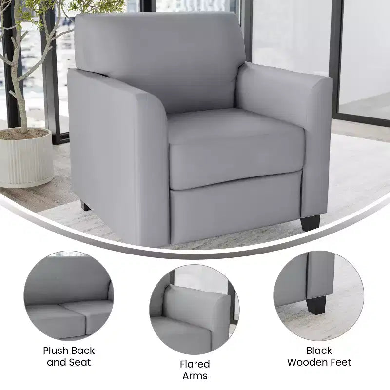Chaise Flash Furniture HERCULES Diplomat Series en LeatherSoft avec cadre surpiqué à lignes épurées