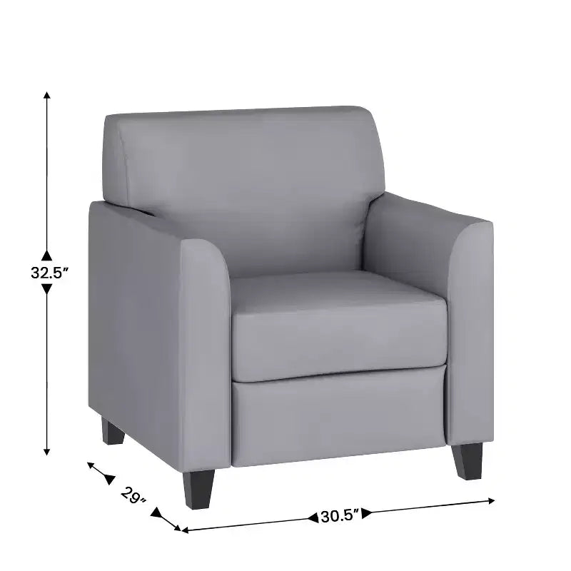 Chaise Flash Furniture HERCULES Diplomat Series en LeatherSoft avec cadre surpiqué à lignes épurées