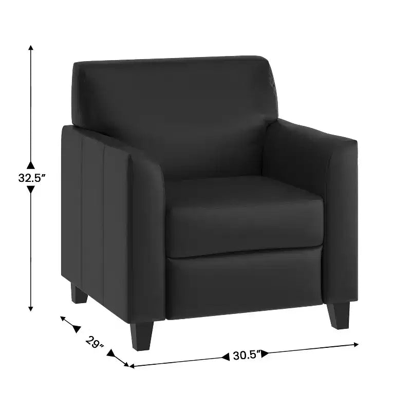 Chaise Flash Furniture HERCULES Diplomat Series en LeatherSoft avec cadre surpiqué à lignes épurées