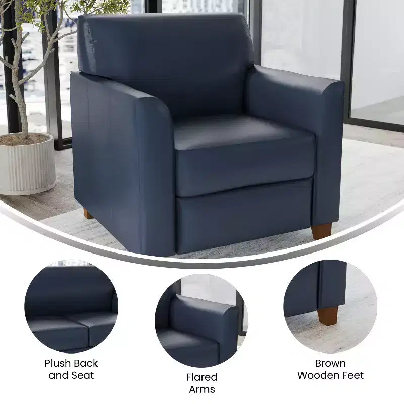 Chaise Flash Furniture HERCULES Diplomat Series en LeatherSoft avec cadre surpiqué à lignes épurées