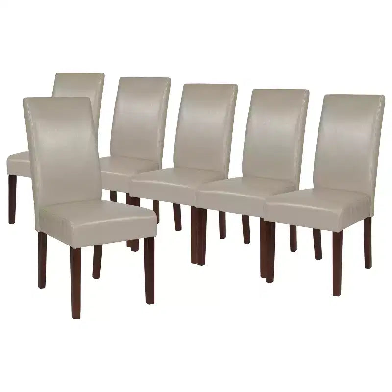 Chaise de salle à manger d'appoint Parsons à dossier en panneau de style Mid-Century Merrick Lane - Lot de 6