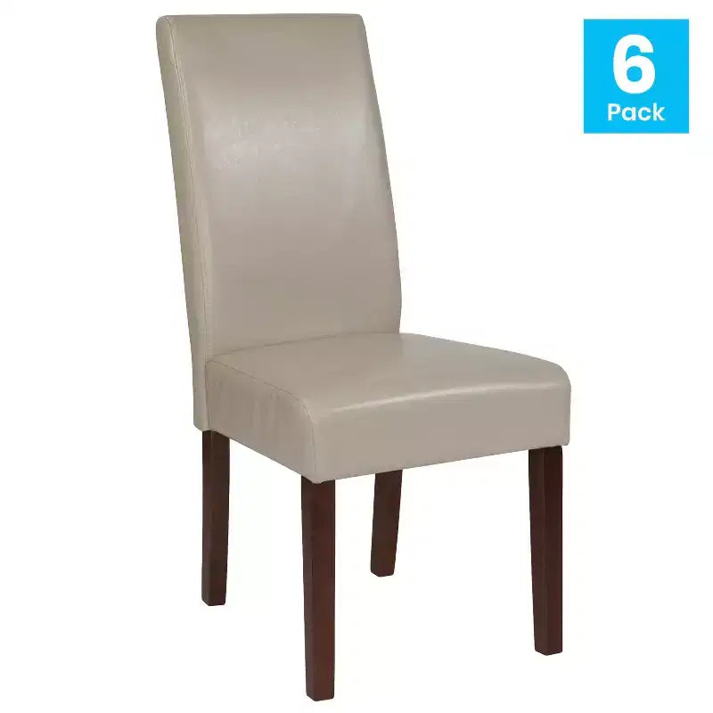 Chaise de salle à manger d'appoint Parsons à dossier en panneau de style Mid-Century Merrick Lane - Lot de 6