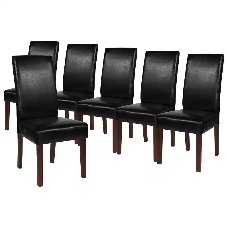Chaise de salle à manger d'appoint Parsons à dossier en panneau de style Mid-Century Merrick Lane - Lot de 6