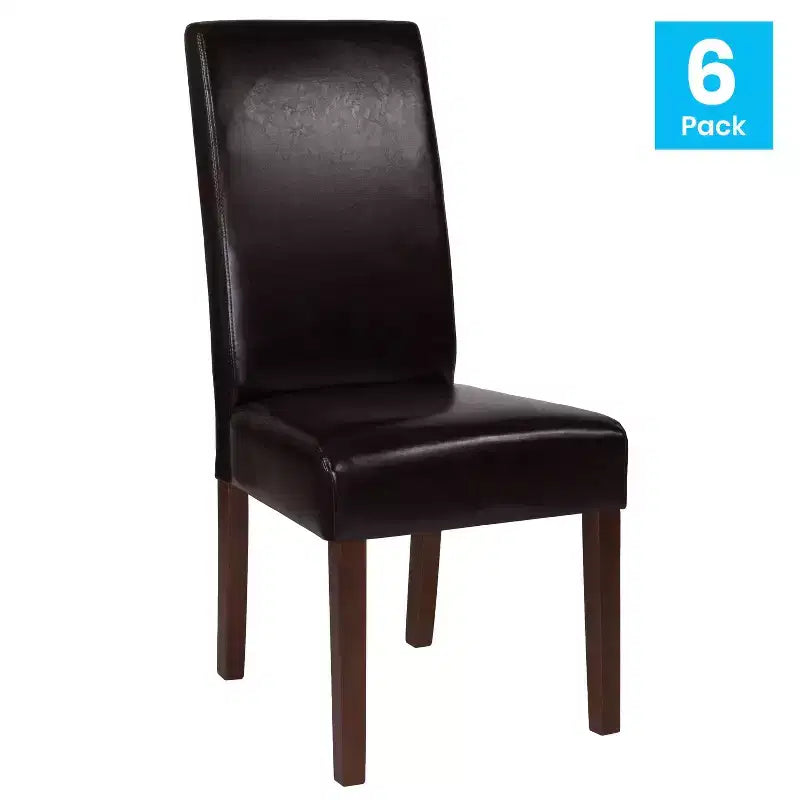 Chaise de salle à manger d'appoint Parsons à dossier en panneau de style Mid-Century Merrick Lane - Lot de 6
