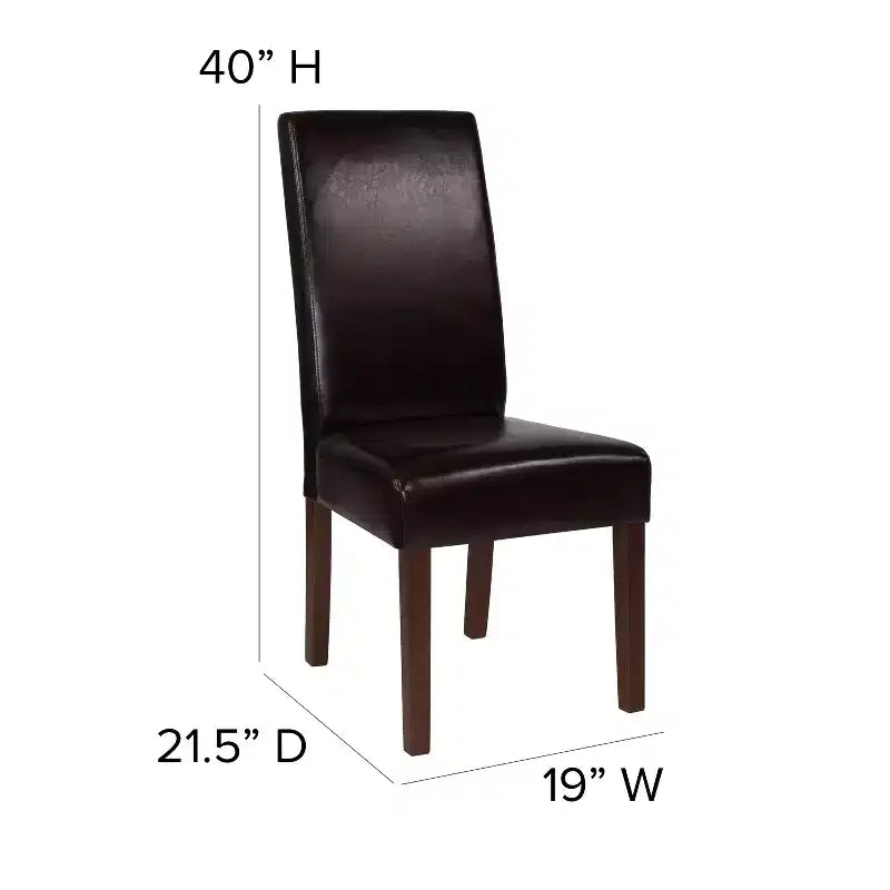 Chaise de salle à manger d'appoint Parsons à dossier en panneau de style Mid-Century Merrick Lane - Lot de 6