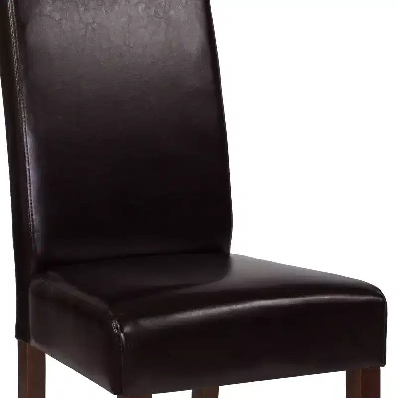 Chaise de salle à manger d'appoint Parsons à dossier en panneau de style Mid-Century Merrick Lane - Lot de 6