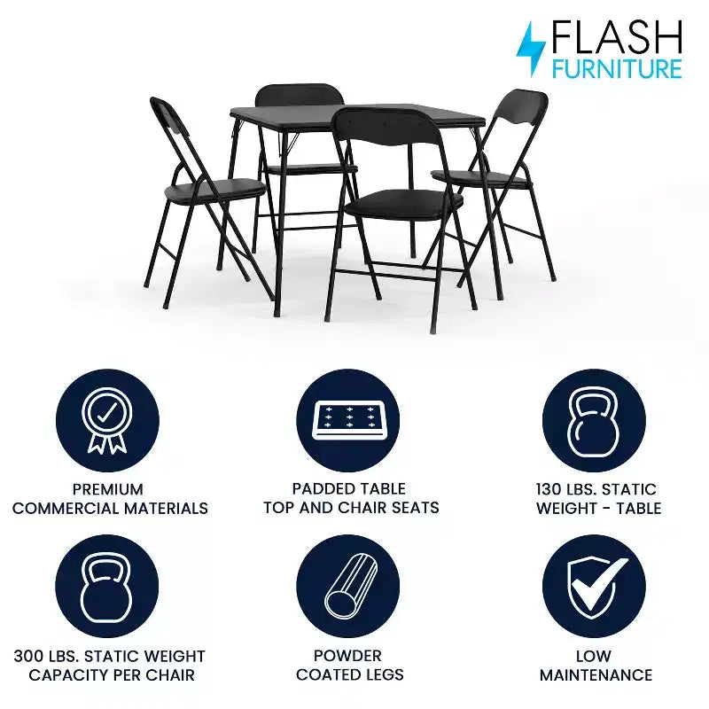 Ensemble table et 4 chaises pliantes Flash Furniture