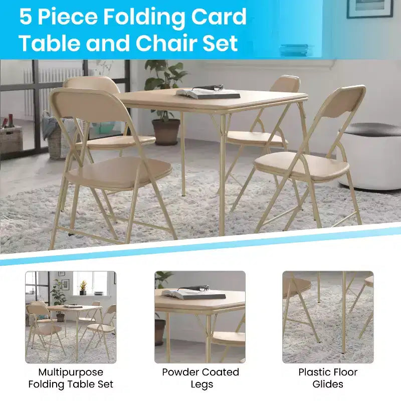 Ensemble table et 4 chaises pliantes Flash Furniture
