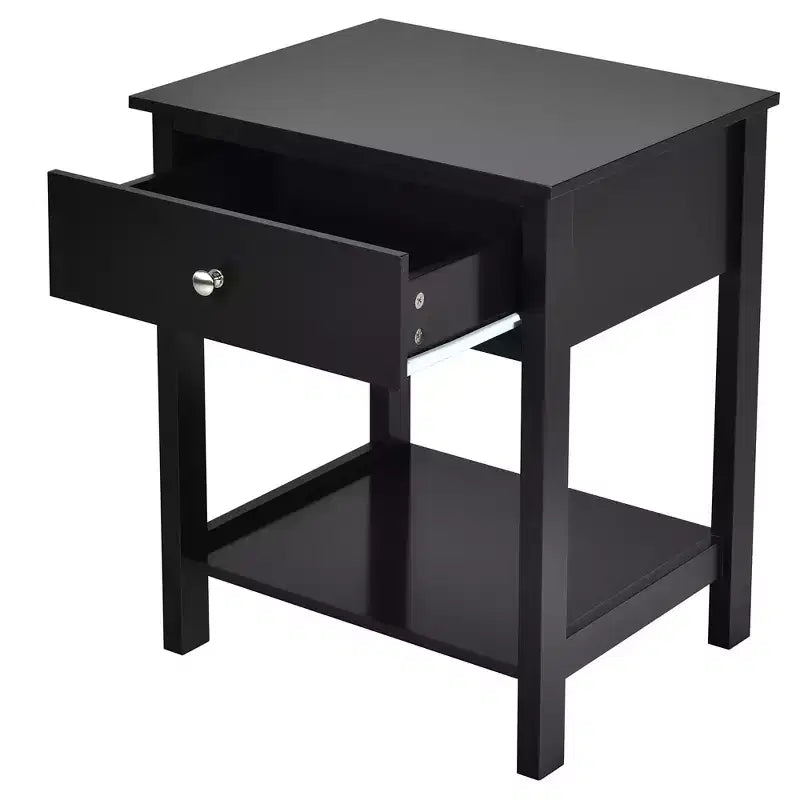 Costway Table de Chevet avec Tiroir et Étagère de Rangement en Bois, Table d'Appoint Canapé, Blanc/Marron
