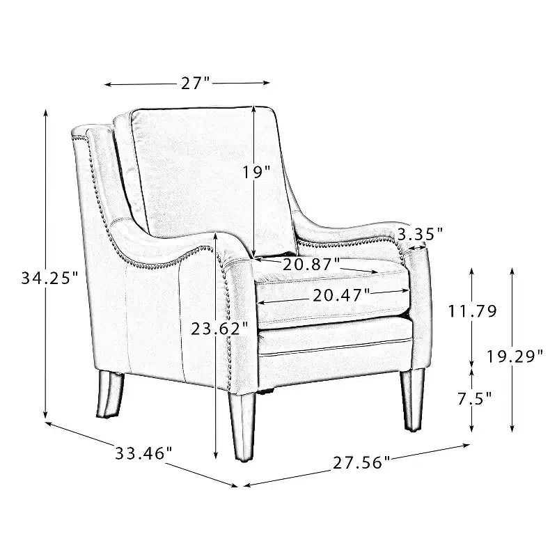 Lot de 2 fauteuils en cuir véritable Regina de 70 cm de large avec coussins amovibles et accoudoirs anglais | ART OF LIVING DESIGNS