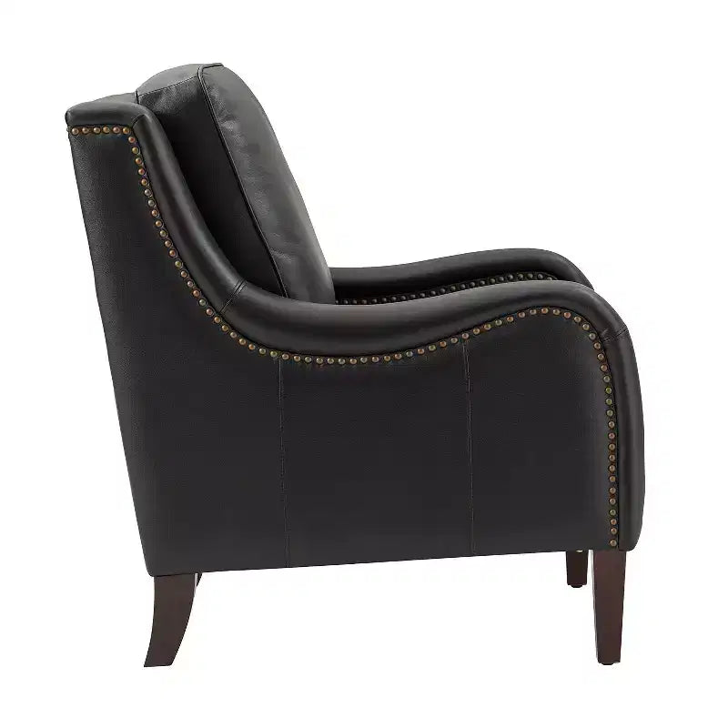 Lot de 2 fauteuils en cuir véritable Regina de 70 cm de large avec coussins amovibles et accoudoirs anglais | ART OF LIVING DESIGNS