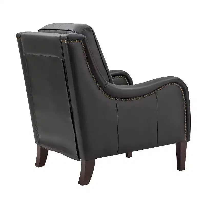 Lot de 2 fauteuils en cuir véritable Regina de 70 cm de large avec coussins amovibles et accoudoirs anglais | ART OF LIVING DESIGNS