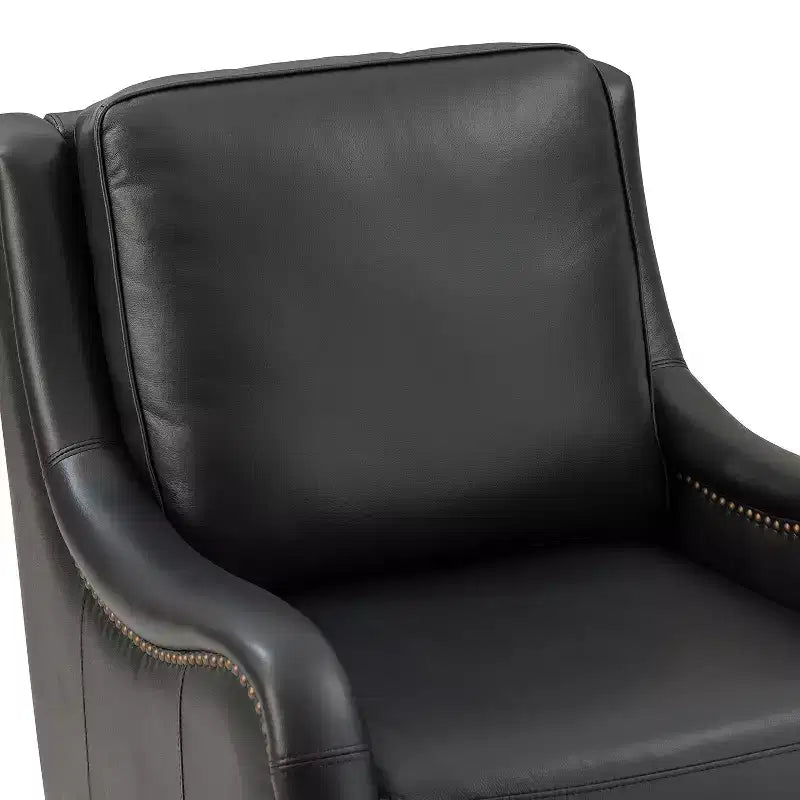 Lot de 2 fauteuils en cuir véritable Regina de 70 cm de large avec coussins amovibles et accoudoirs anglais | ART OF LIVING DESIGNS