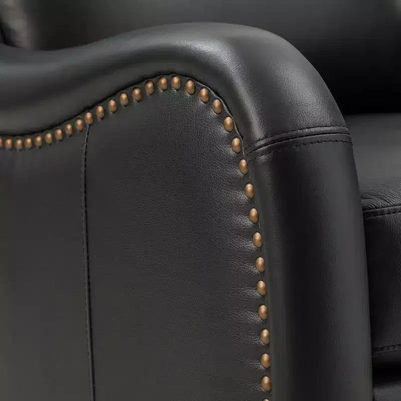 Lot de 2 fauteuils en cuir véritable Regina de 70 cm de large avec coussins amovibles et accoudoirs anglais | ART OF LIVING DESIGNS