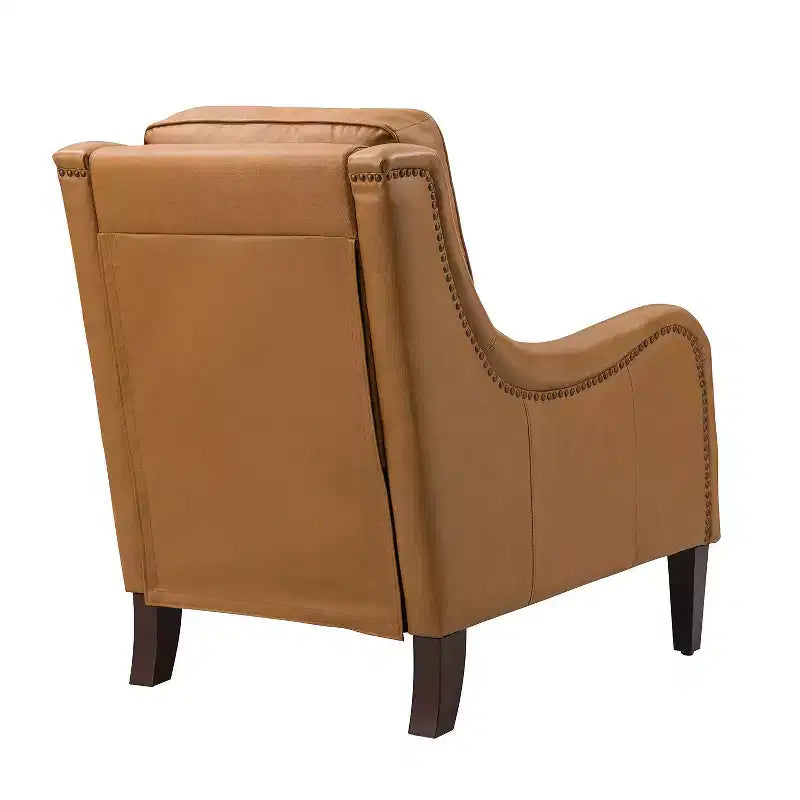 Lot de 2 fauteuils en cuir véritable Regina de 70 cm de large avec coussins amovibles et accoudoirs anglais | ART OF LIVING DESIGNS
