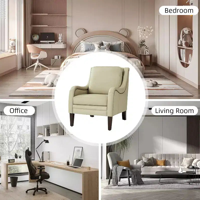 Lot de 2 fauteuils en cuir véritable Regina de 70 cm de large avec coussins amovibles et accoudoirs anglais | ART OF LIVING DESIGNS