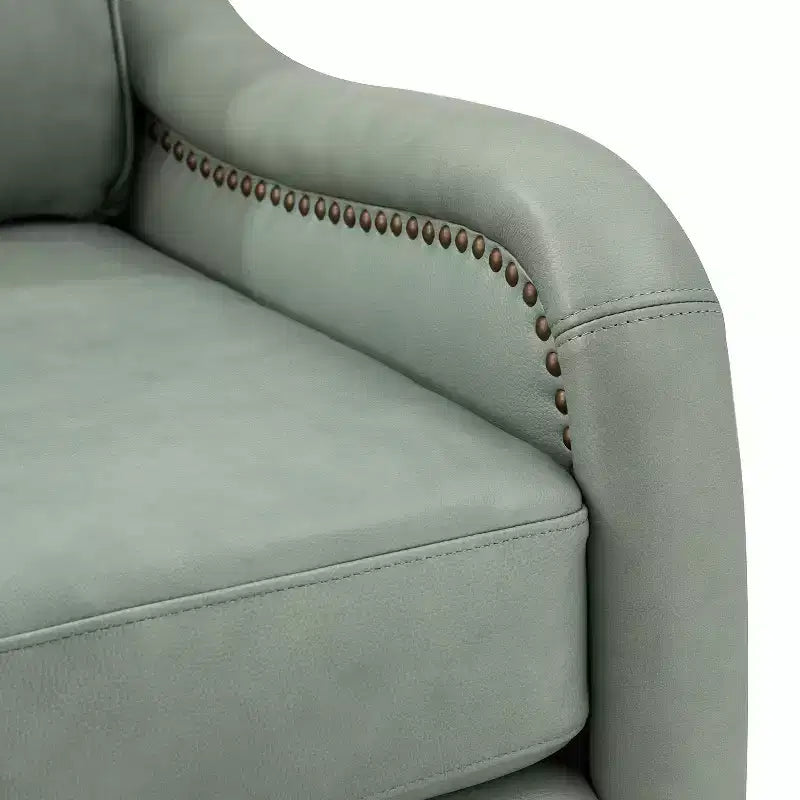 Lot de 2 fauteuils en cuir véritable Regina de 70 cm de large avec coussins amovibles et accoudoirs anglais | ART OF LIVING DESIGNS