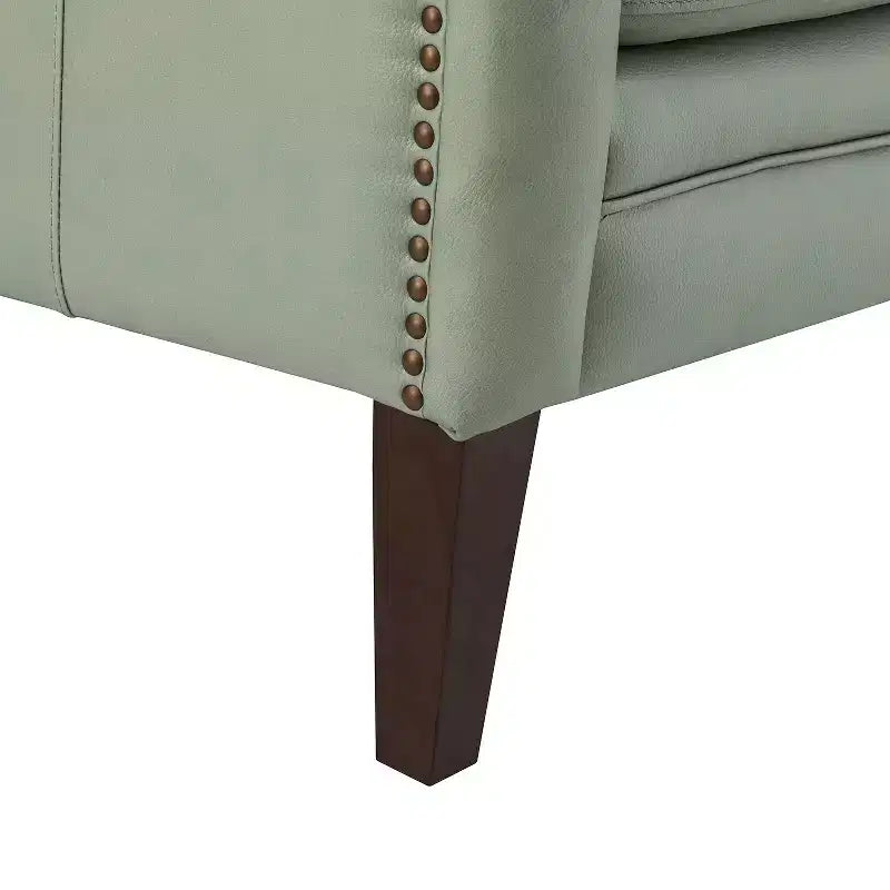 Lot de 2 fauteuils en cuir véritable Regina de 70 cm de large avec coussins amovibles et accoudoirs anglais | ART OF LIVING DESIGNS