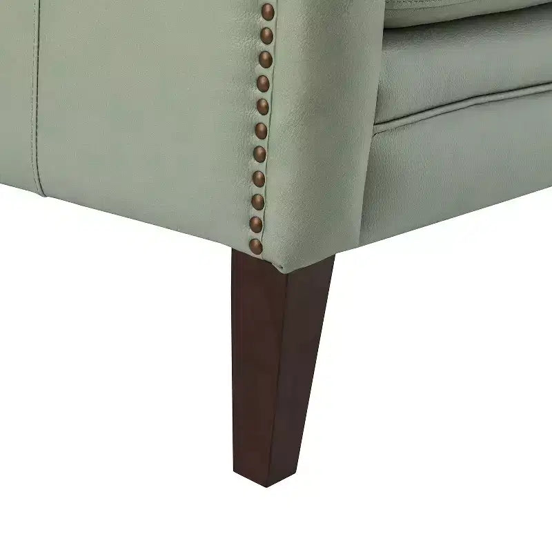 Lot de 2 fauteuils en cuir véritable Regina de 70 cm de large avec coussins amovibles et accoudoirs anglais | ART OF LIVING DESIGNS
