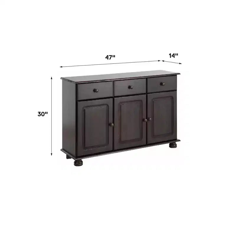 RealRooms Chester Sideboard avec 3 tiroirs et 2 placards