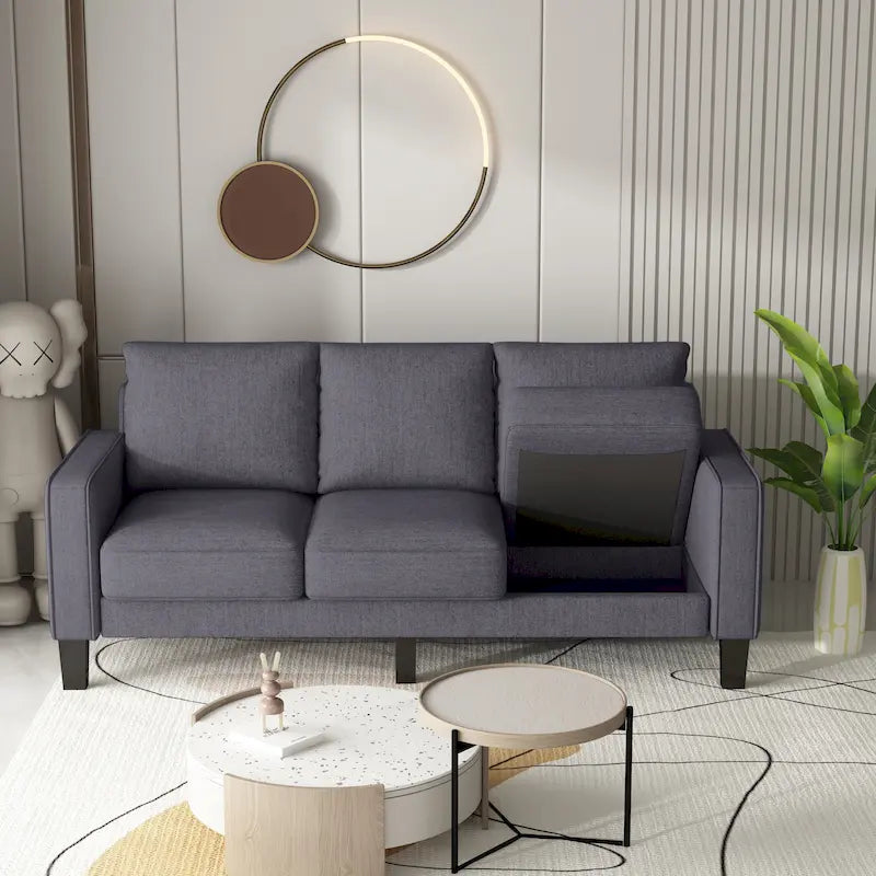 3-Seat Sofa with Storage | Beige / Grey / Grey & Black | Fabric