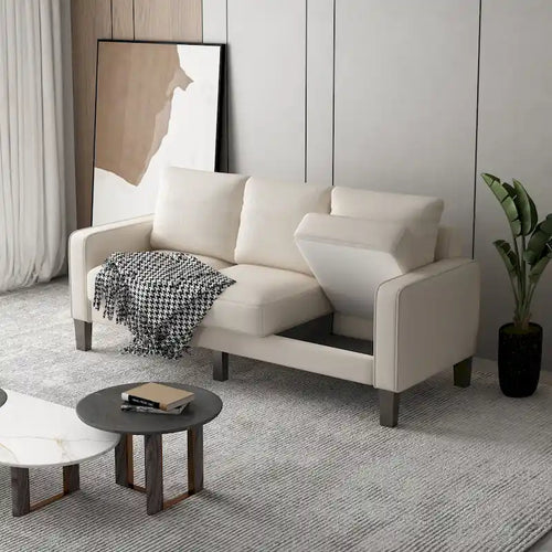 3-Seat Sofa with Storage | Beige / Grey / Grey & Black | Fabric
