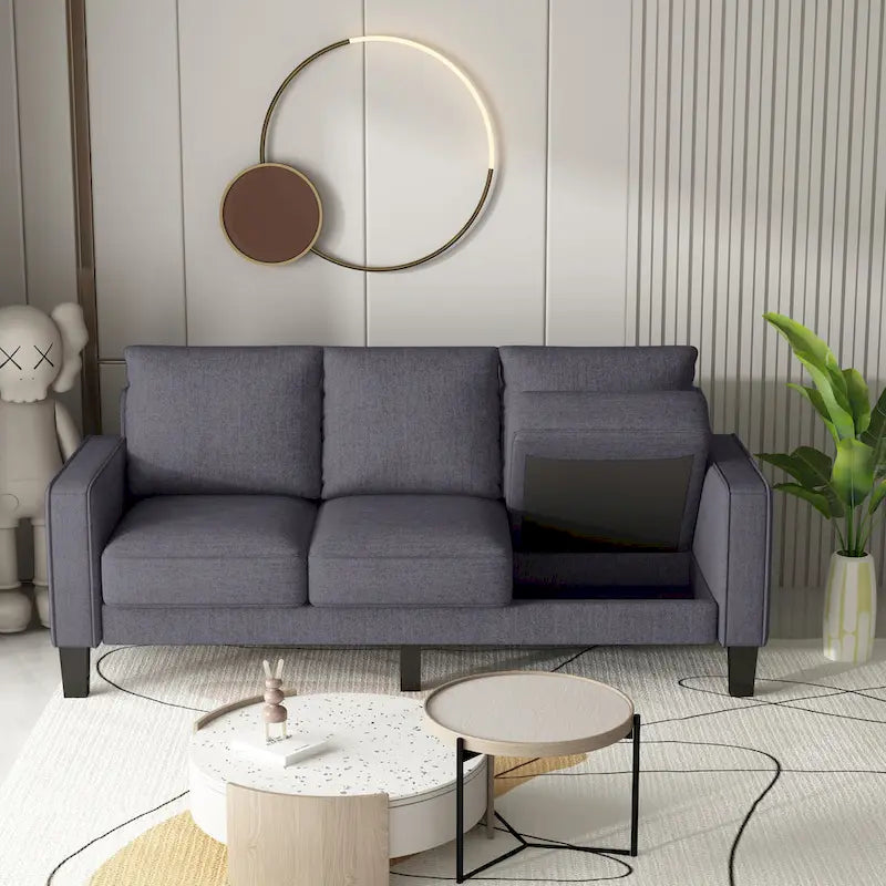 3-Seat Sofa with Storage | Beige / Grey / Grey & Black | Fabric