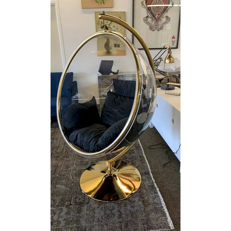 Bubble Chair with Stand – Chrome / Grey, Gold | Single Seat