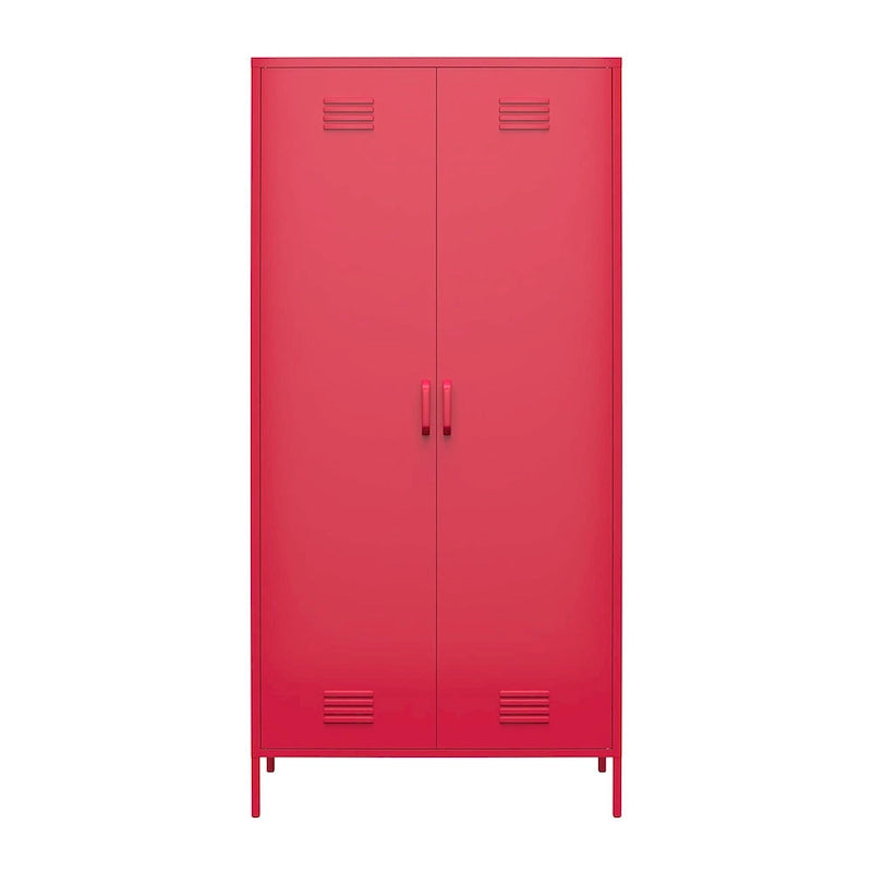 Orange / Pink 2-Door Tall Metal Locker Storage Cabinet, 1-Person