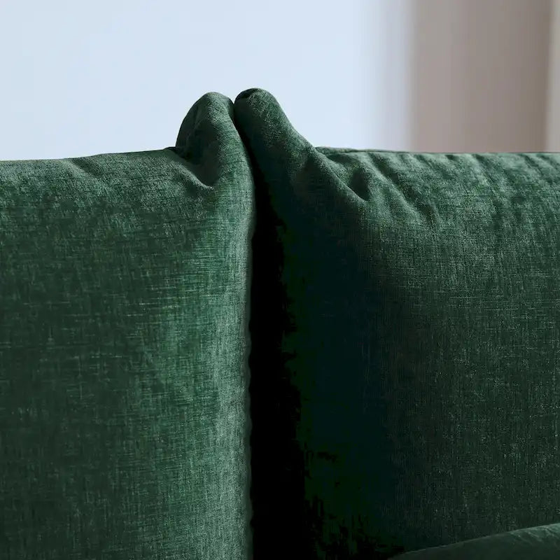 Chenille U-Shape Sectional Sofa – Green / Orange / Beige / Black, Modular 4-Seat
