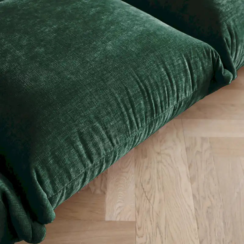 Chenille U-Shape Sectional Sofa – Green / Orange / Beige / Black, Modular 4-Seat