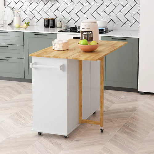 Desserte de cuisine roulante noire/blanche avec tiroirs et placard – 1 place