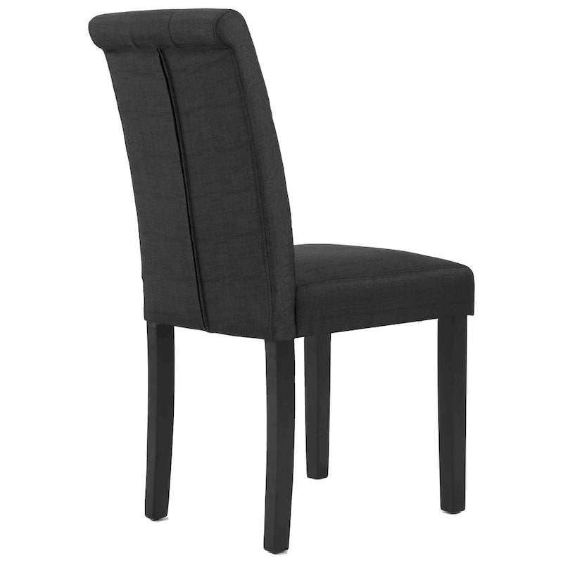Charcoal / Grey / Beige Button-Tufted Parson Dining Chair, Set of 2