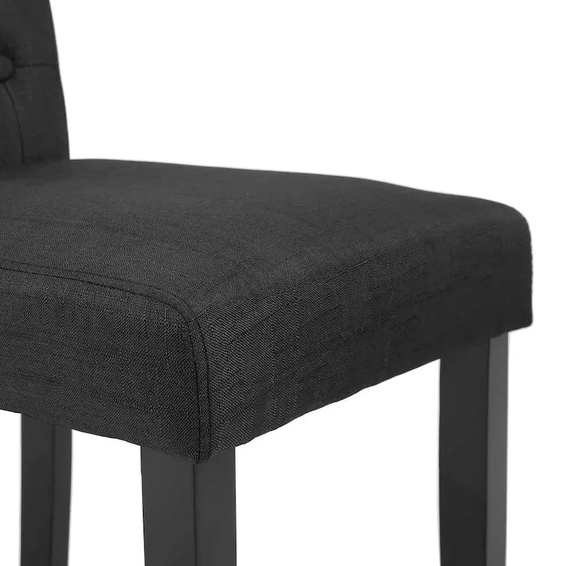 Charcoal / Grey / Beige Button-Tufted Parson Dining Chair, Set of 2