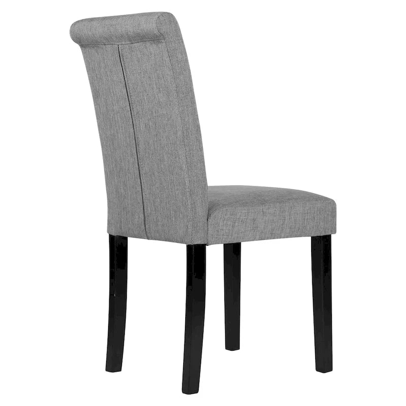 Charcoal / Grey / Beige Button-Tufted Parson Dining Chair, Set of 2