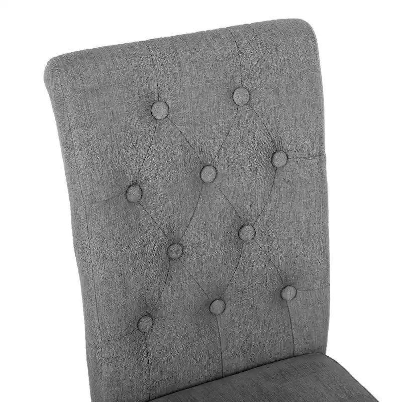 Charcoal / Grey / Beige Button-Tufted Parson Dining Chair, Set of 2