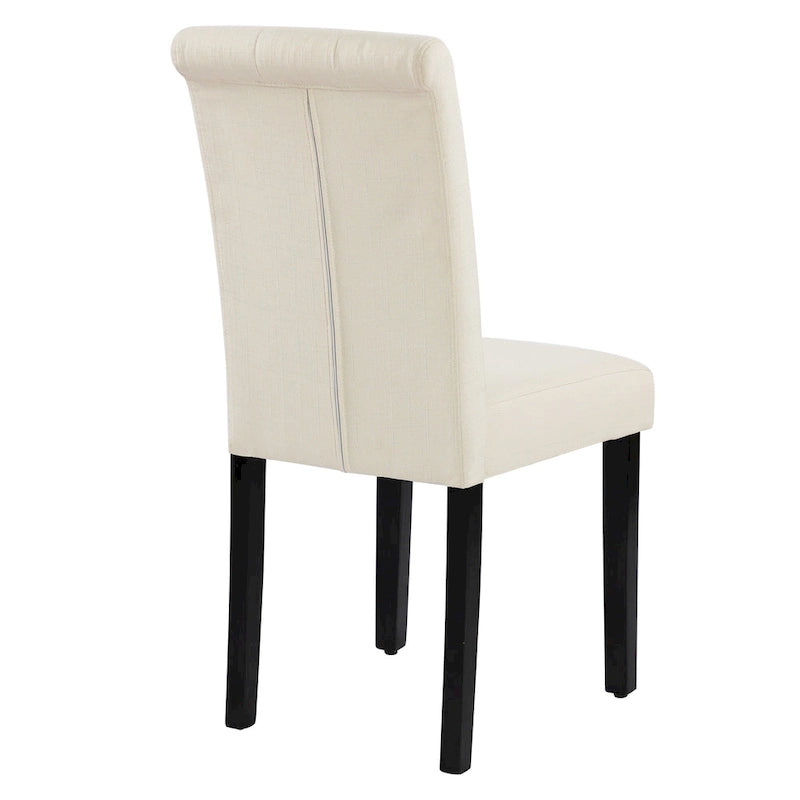 Charcoal / Grey / Beige Button-Tufted Parson Dining Chair, Set of 2
