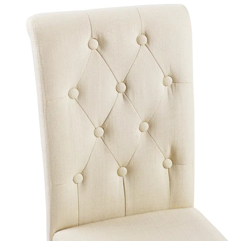 Charcoal / Grey / Beige Button-Tufted Parson Dining Chair, Set of 2