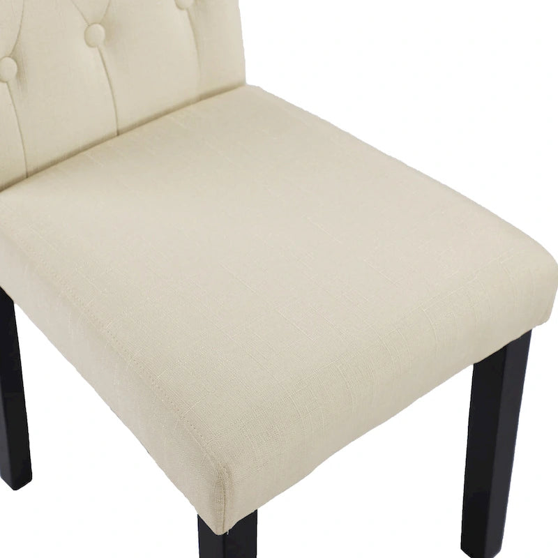 Charcoal / Grey / Beige Button-Tufted Parson Dining Chair, Set of 2