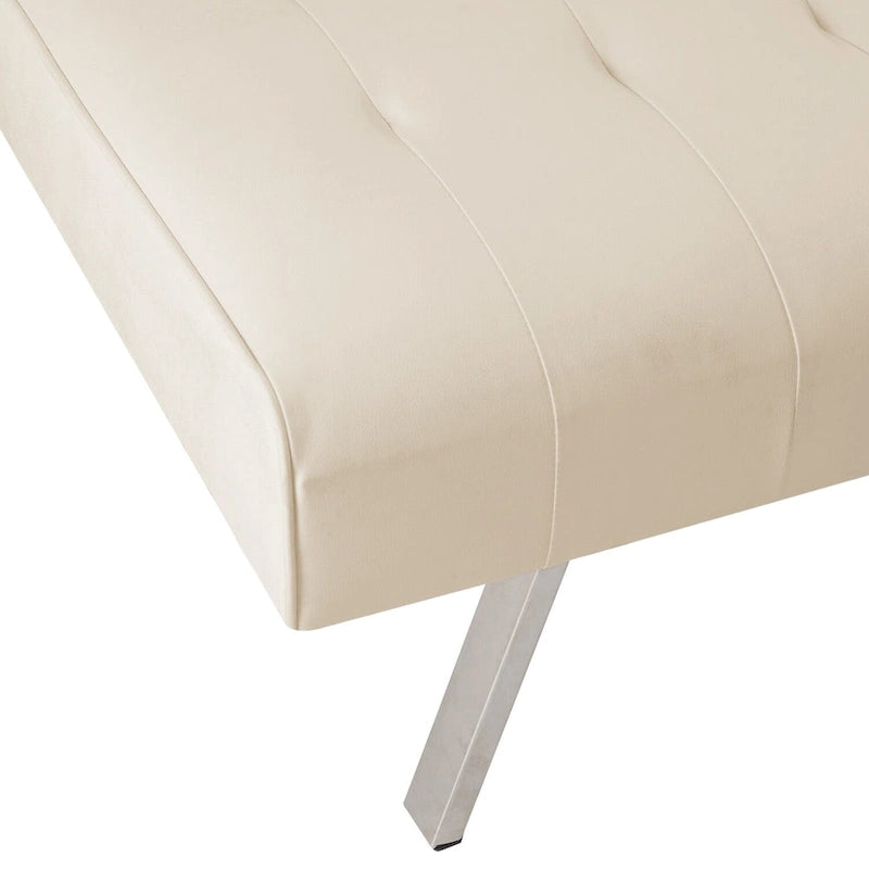 Multi-Color Tufted Split-Back Futon Sofa Bed, Chrome Legs, Seats 1–2
