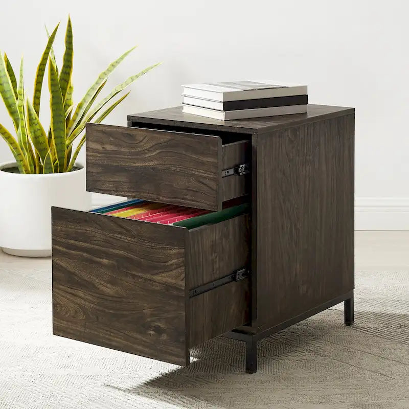 Brown Ash 2-Drawer File Cabinet – Legal Size