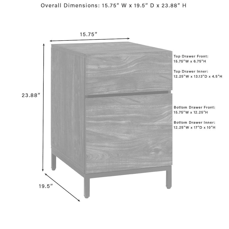 Brown Ash 2-Drawer File Cabinet – Legal Size