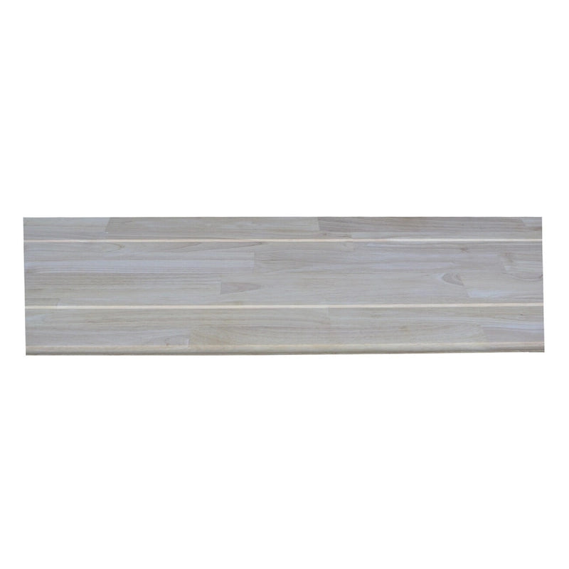 Unfinished Parawood Console Table – Natural, Butcher Block Top