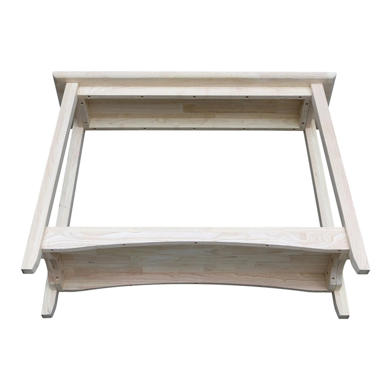 Unfinished Parawood Console Table – Natural, Butcher Block Top