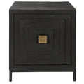 Black Geometric End Table / Accent Cabinet – 22"W × 26"H × 20"D
